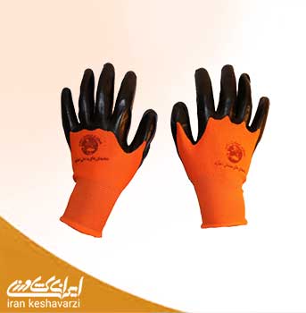 دستکش کار صنعتی دماوند دو رنگه نارنجی ضد برش با کفه بسیار مقاوم