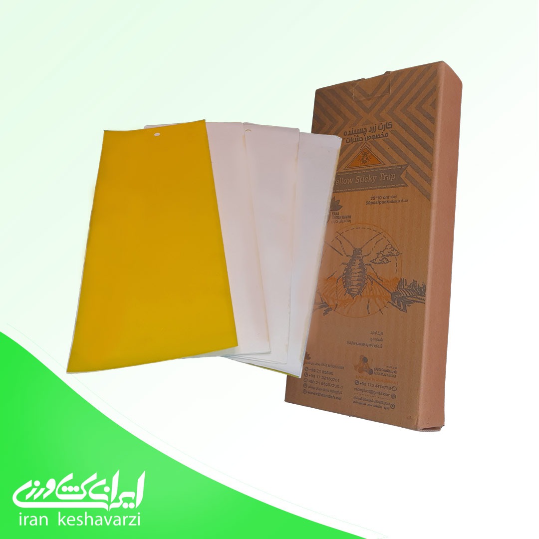کارت زرد چسب دار حشرات ایرانی محصول شرکت رها اندیش کاوان